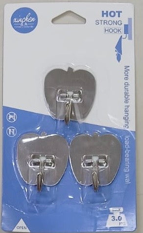 Set Of 3 Stainless Steel Hooks, Self Adhesive Door Wall Hangers Hook, Home Storage Hooks Set Of 3 Stainless Steel Hooks, Self Adhesive Door Wall Hangers Hook, Home Storage Hooks